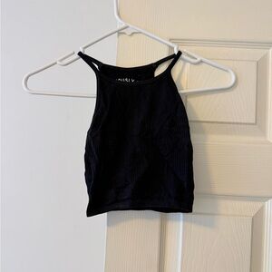 Aeropostale Black Ribbed Crop Top
